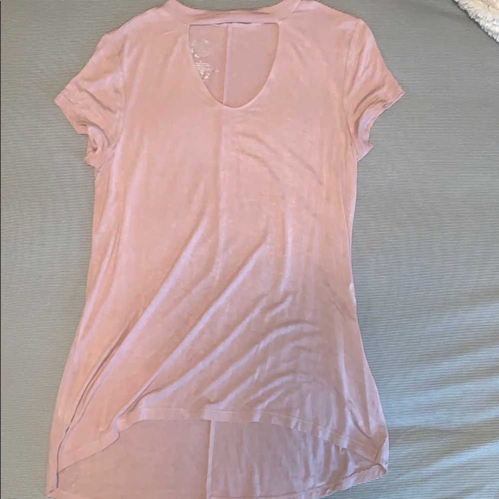 V cut out shirt